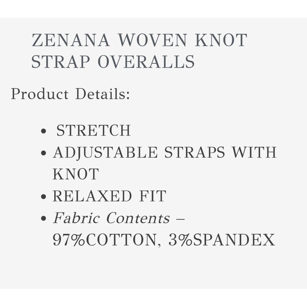 Zenana Woven Knot Strap Overalls Lt Navy Wide‎ Leg Jumpsuit Small 7301Y - Picture 3 of 10